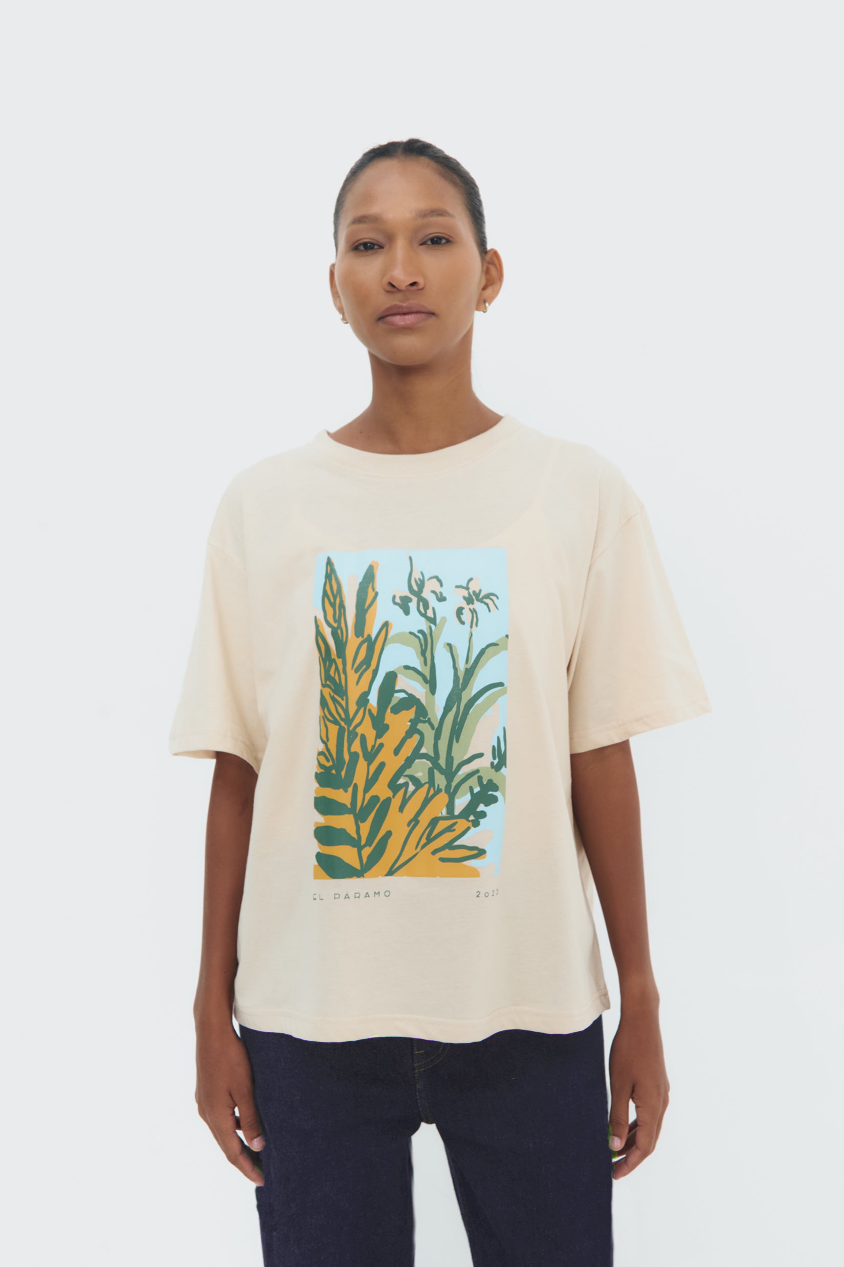 Páramo T-Shirt by Olga Fisch – cotton tee with Andean-inspired screen print