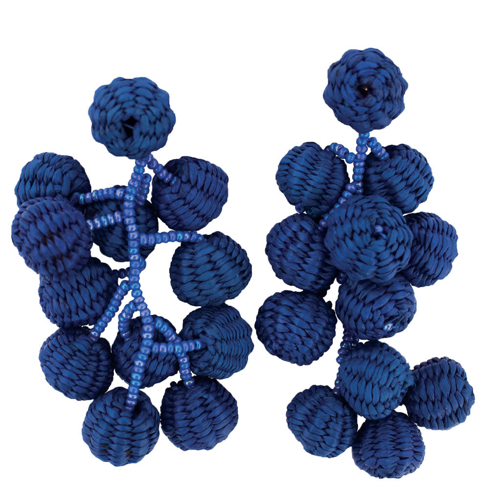 Toquilla Straw Blue Rama Earrings