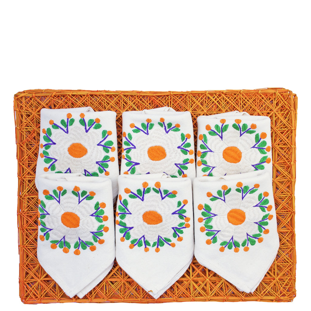 Flora Paja Placemat and Napkin Set