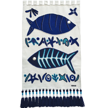 Huelguistas Azul Tapestry