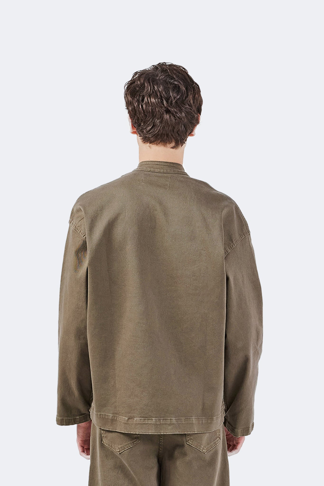 Back view of Allpa Mandarin Jacket in Moss