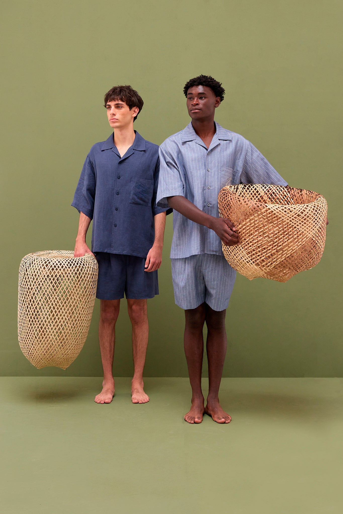 Santa Cruz Linen Shorts Indigo | Olga Fisch – Olga Fisch