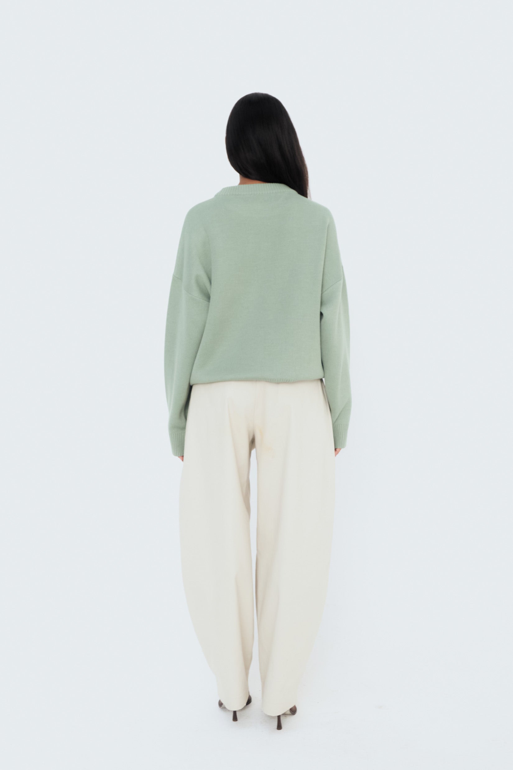 Back view of Mammout Sweater – relaxed fit and dropped shoulders