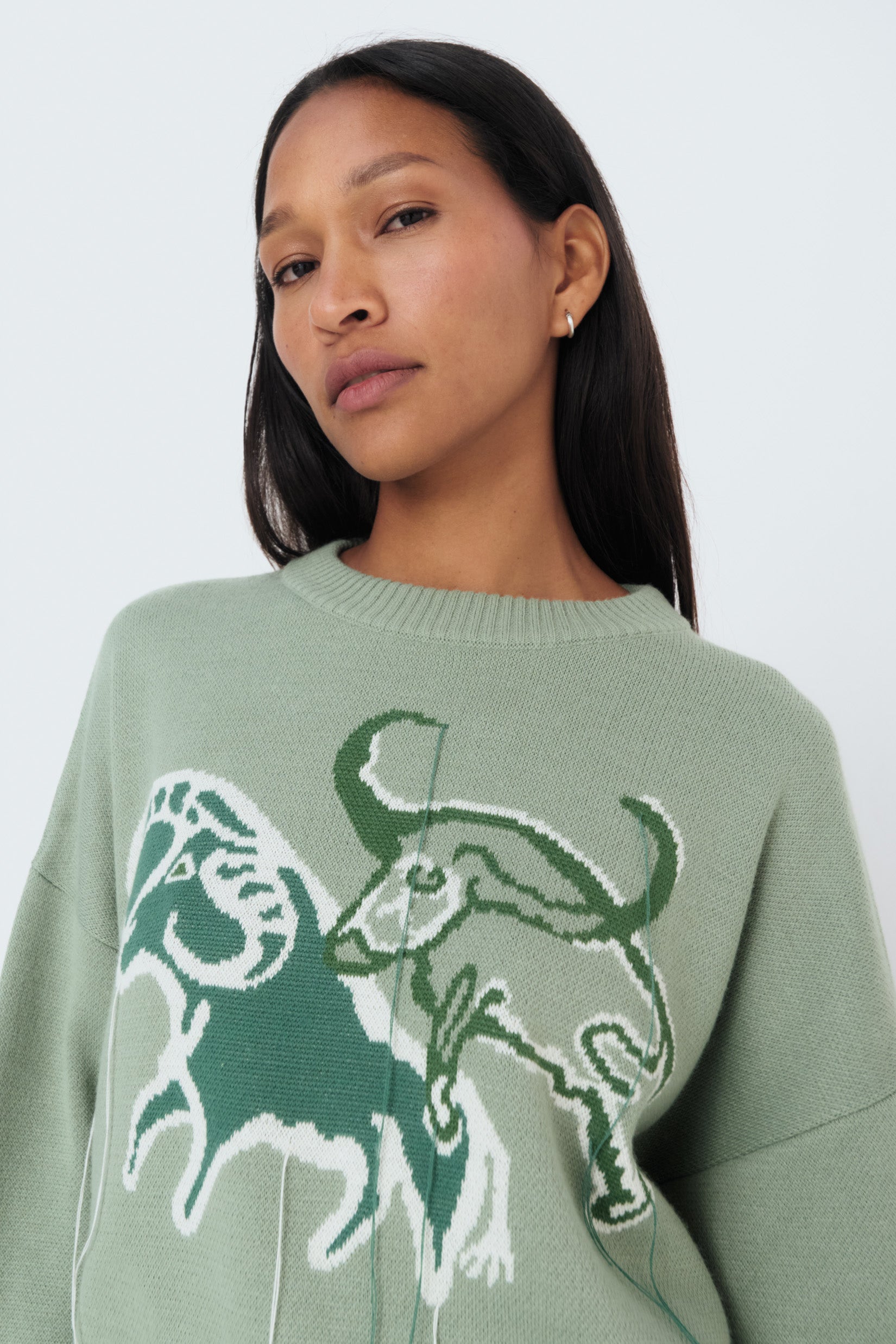 Detail view of Mammout Sweater – relaxed fit and dropped shoulders