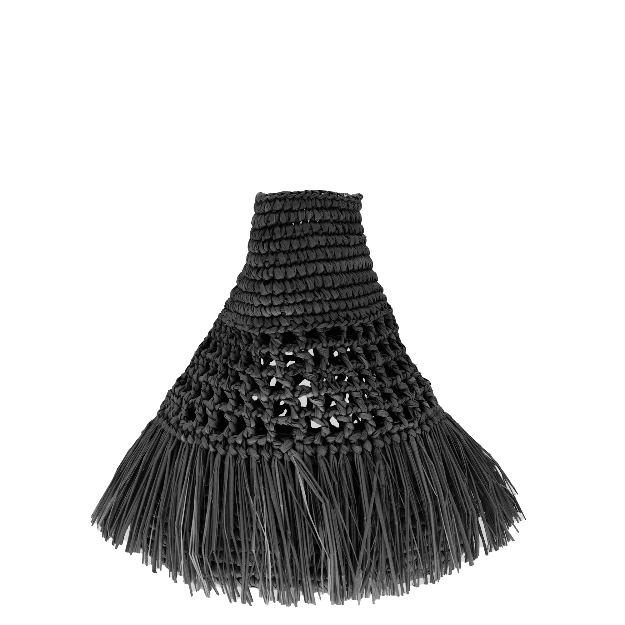 Paola Toquilla Straw Clutch Black