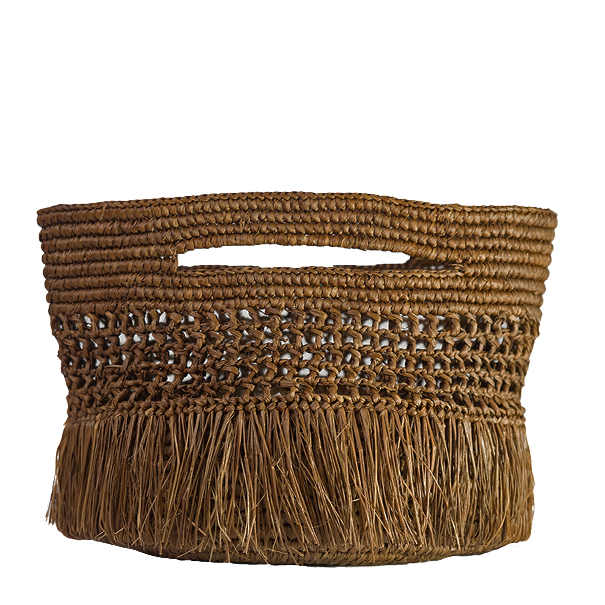 Paola Toquilla Straw Clutch Chocolate