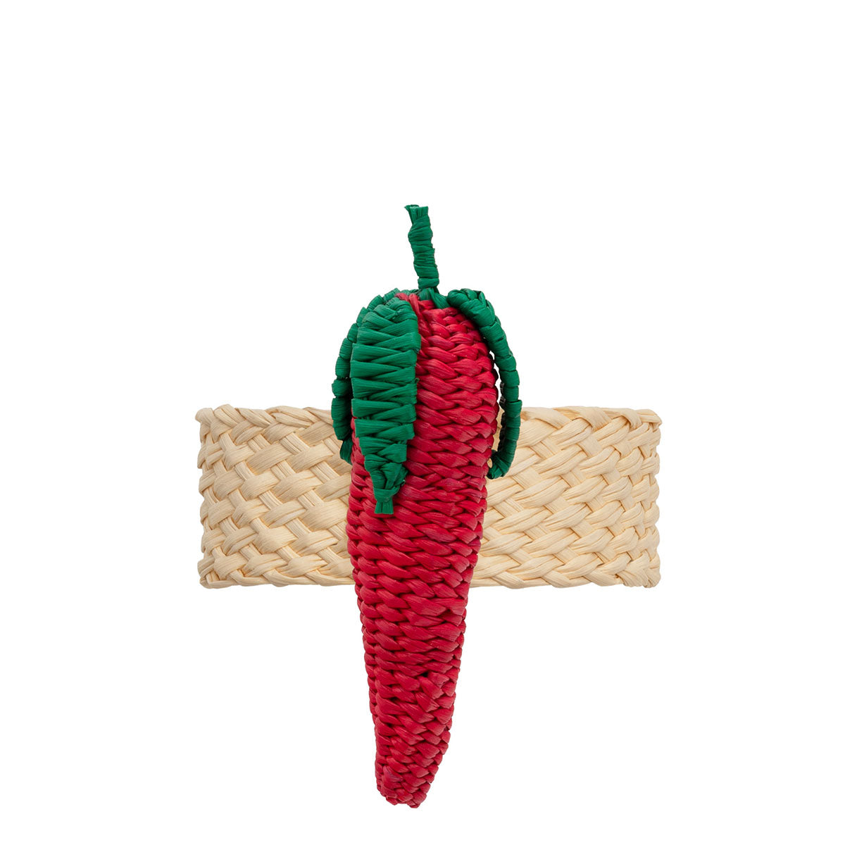 Toquilla Straw Red CHili Napkin Rings