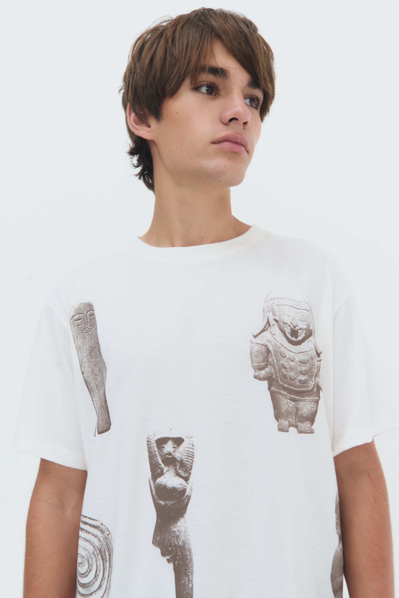 Detail of Relic T-Shirt – print inspired by relics from the Olga Fisch Collection