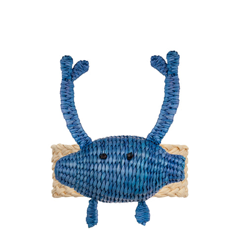 Toquilla Straw Blue Crab Napkin Rings