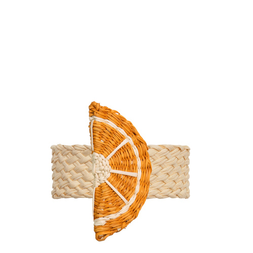 Toquilla Straw Orange Napkin Rings