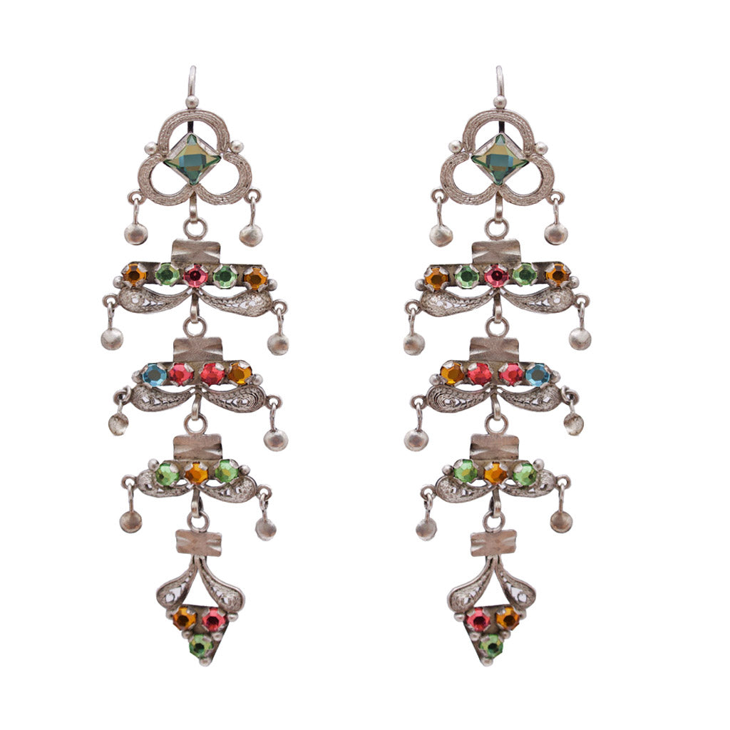 Filigree 5 Palmas Multicolor Earrings