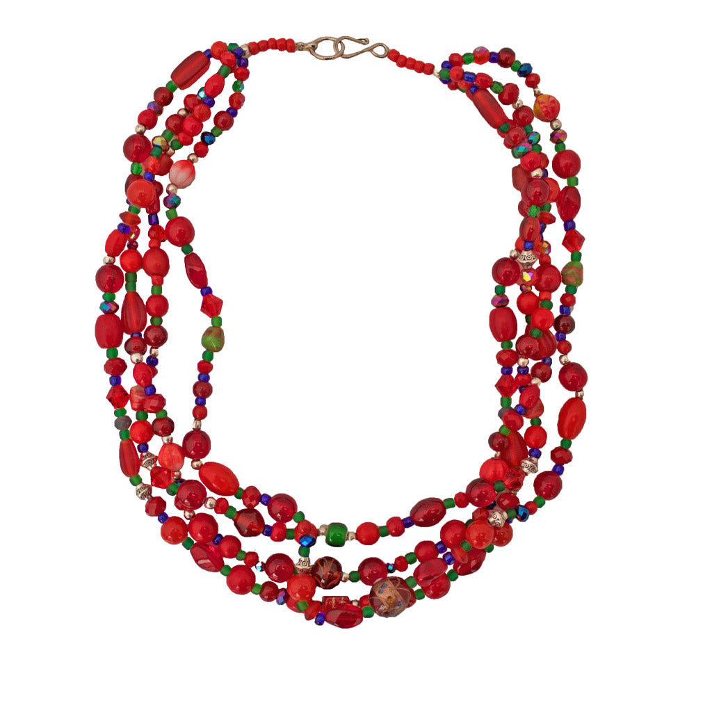 Red Andean Hualcas Necklace