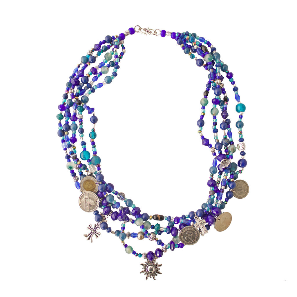 Contemporary Blue Hualcas Necklace